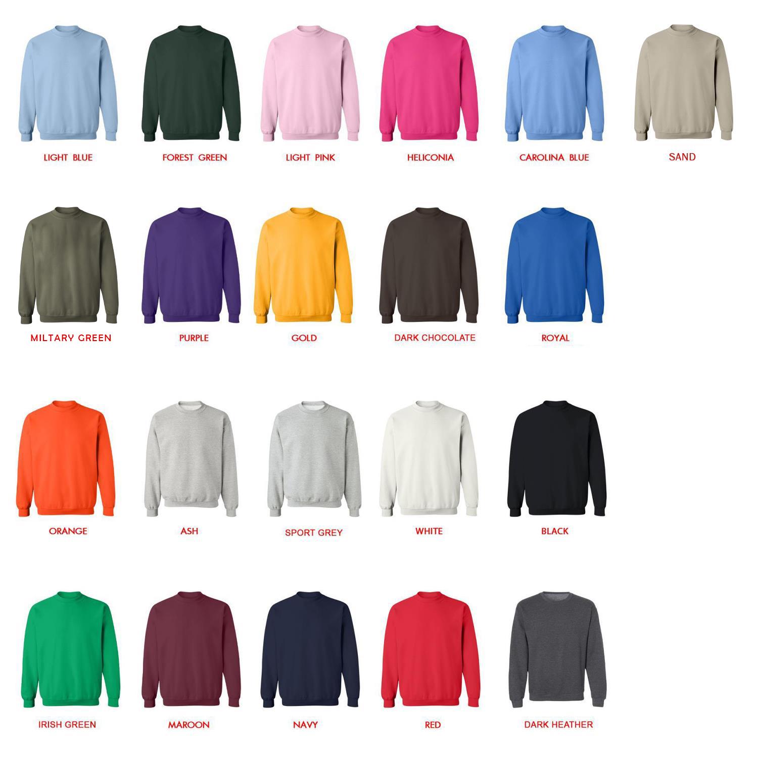 sweatshirt color chart - The Quarry Store