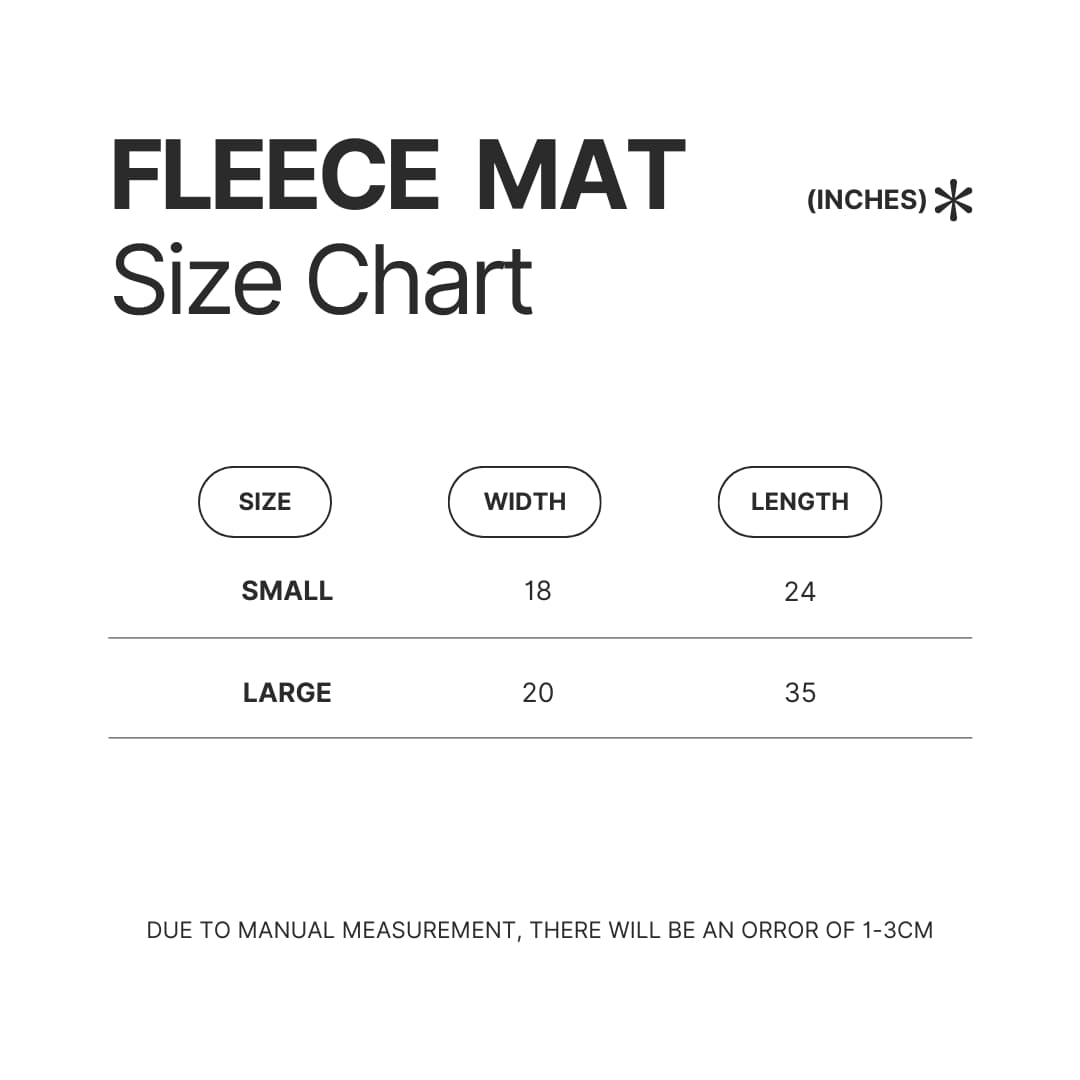 Fleece Mat Size Chart - The Quarry Store