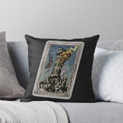 The Tower Tarot Card The Quarry Throw Pillow