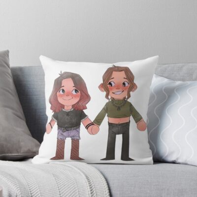 Emma And Abi Holding Hands Throw Pillow